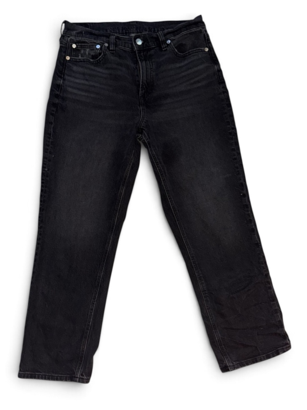 American Eagle Jeans Size 10 Women’s Black Straight Leg Stretch High Rise